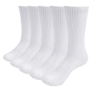 YUEDGE Mens 5Pairs/Pack Performance Cotton Moisture Wicking Sports Hiking Workout Training Cushion Crew Socks  Size 37-46 EU
