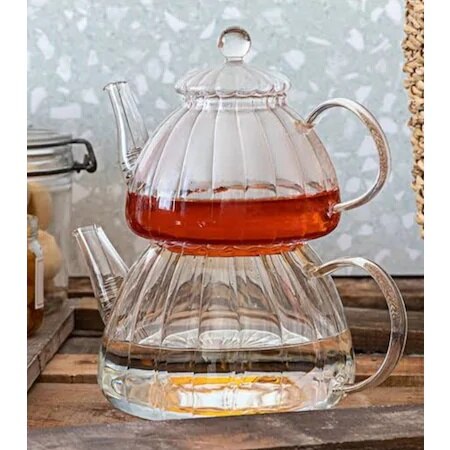 Türkischer Tee Teekanne Borosilikat-Teekanne Glas hitzebeständige Glas-Teekanne hitzebeständige Teekanne praktische Flasche Blume Tee Kräutertee