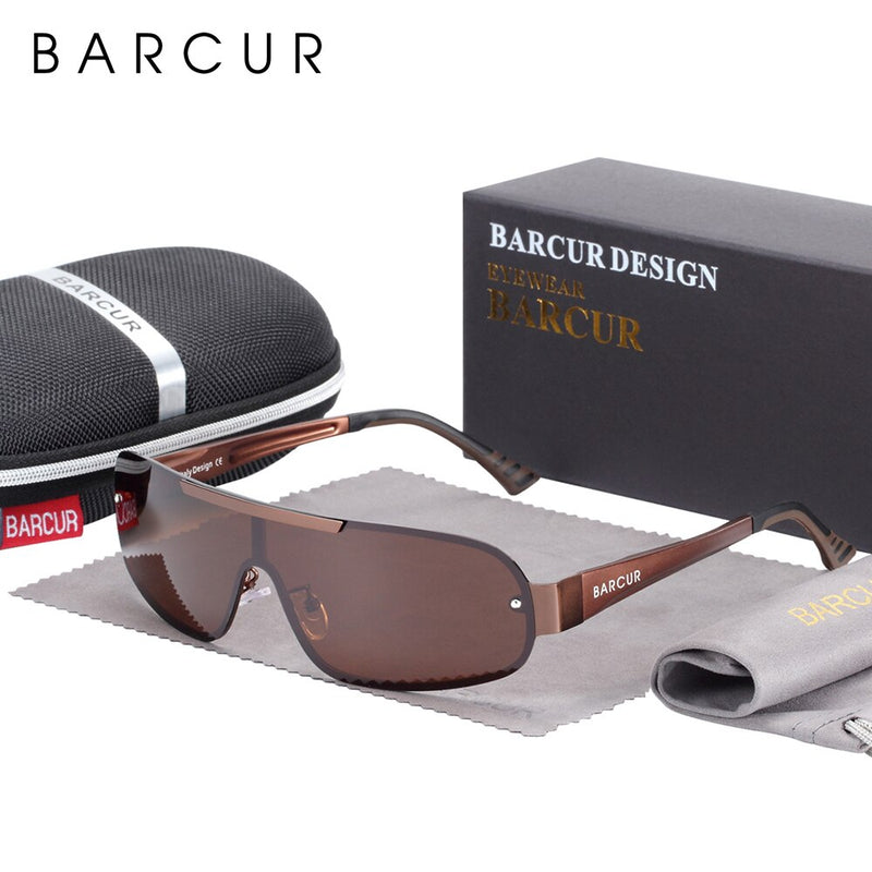 BARCUR Aluminum Magnesium Sunglasses Men Polarized Sun glasses for Men Pilot Sport Eyewear UV400