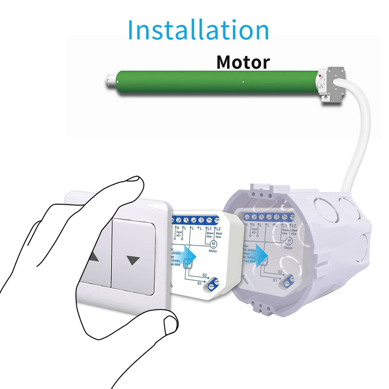 Módulo de persianas de cortina inteligente con WiFi, Motor de persiana enrollable, Control remoto inalámbrico Tuya, funciona con Alexa y Google Home