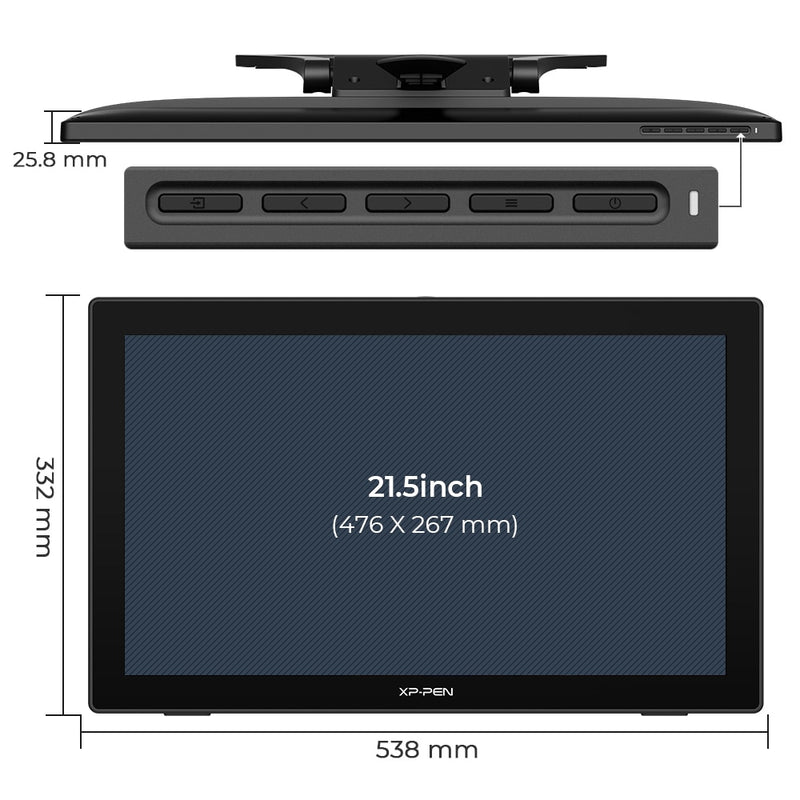 XPPen Artist 22 (2. Generation) 21,5 Zoll Zeichentablett Grafiktablett Display IPS Monitor 8192 Level Stiftdruck USB-C