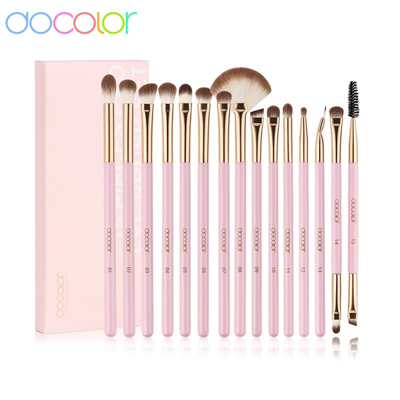 Docolor Eyes makeup brushes 15/16pcs Colorful Professional Makeup brushes Eyebrow Eyeshadow Eyeliner Blending Makeup brushes set