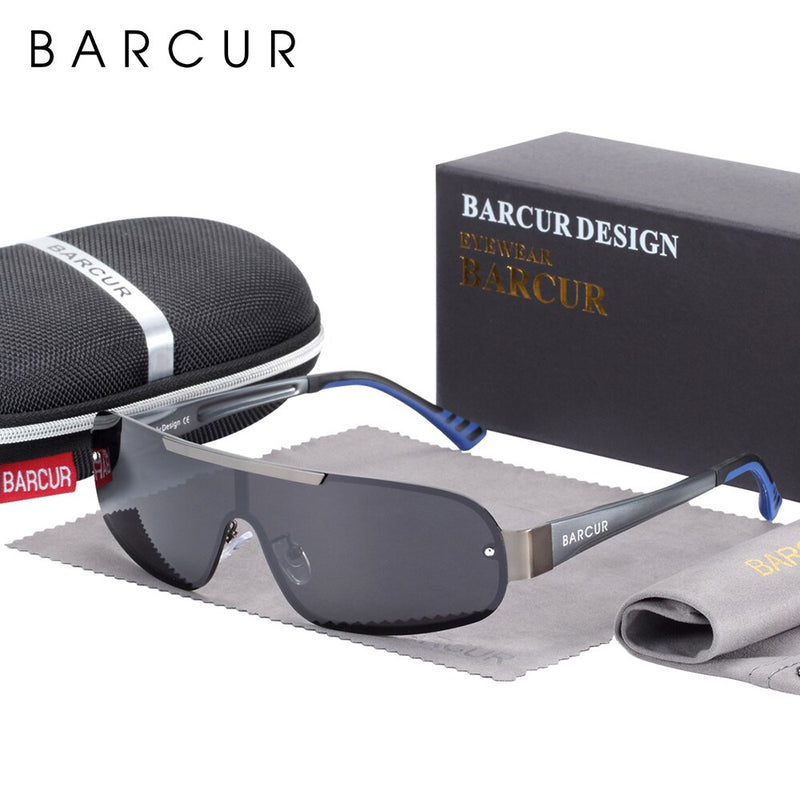 BARCUR Aluminium Magnesium Sonnenbrille Herren Polarisierte Sonnenbrille für Herren Pilot Sport Eyewear UV400