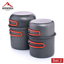 Widesea Camping Cookware Outdoor Cooking Set Tableware Tourist Kitchen Camping Pot Heat Exchange Cooker Travel Utensil Equipment
