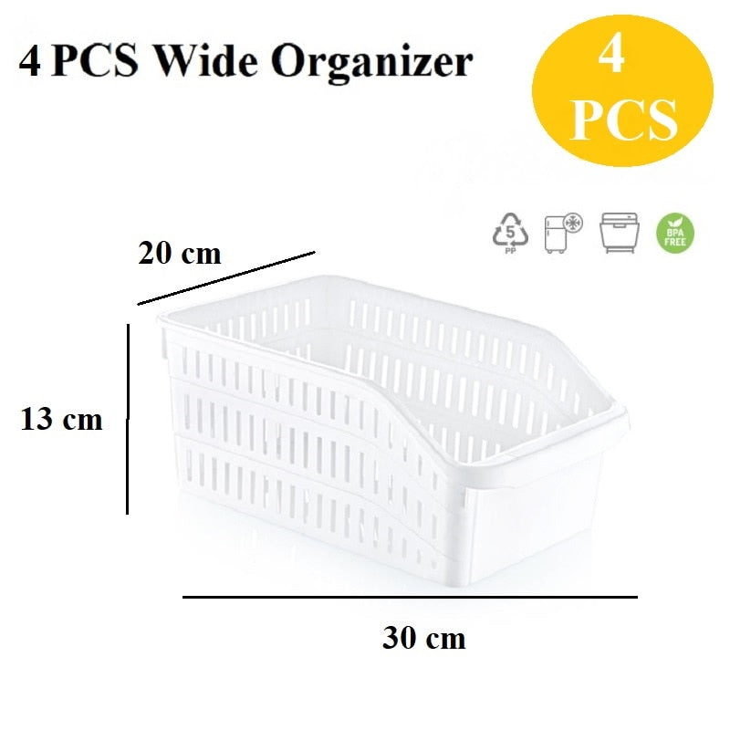 Kitchen Refrigerator Organizer Basket Container Drawner Adjustable Storage Box Retractable Drawer Space Saver Slide Fridge Rack