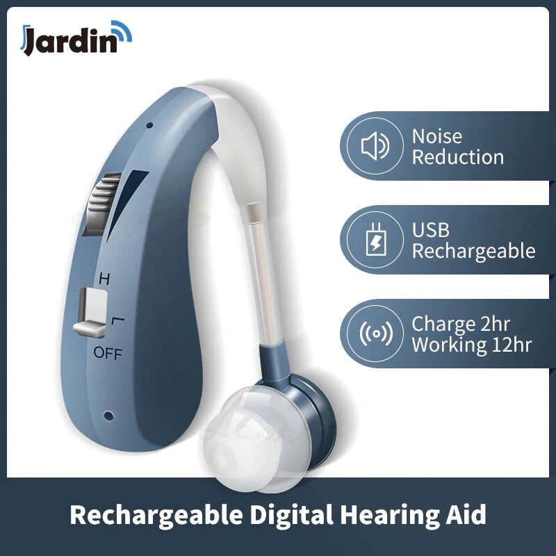 Audífono 202S, amplificador de sonido Digital recargable, auriculares inalámbricos de conducción de aire para personas mayores sordas, audífonos para el cuidado del oído