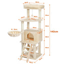Cat Tree House Condo Cat's Activity Center con Double Condo Indoor Soft Perch Totalmente envuelto Scratching Sisal Post rascador gato