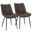 WOLTU 2PCs/set Dining Chairs Faux Leather/Fabric/Velvet/Linen Kitchen Chair Upholstered Seat Stable Metal Legs Kitchen Furniture