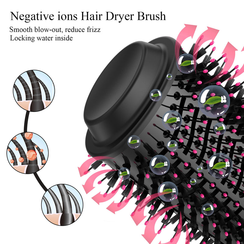 Hair dryer brush 2 in 1 one step, hot air rule brush to smooth or curl hair in one pass, hairdryer comb, Curler, comb, electric air dryer brush, free shipping Spain