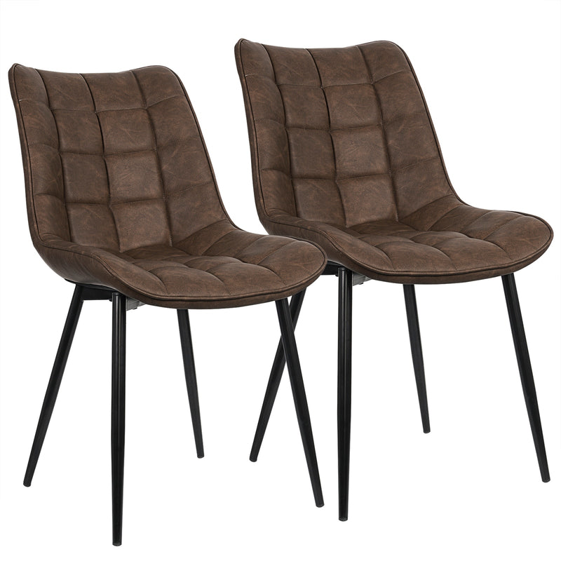 WOLTU 2PCs/set Dining Chairs Faux Leather/Fabric/Velvet/Linen Kitchen Chair Upholstered Seat Stable Metal Legs Kitchen Furniture