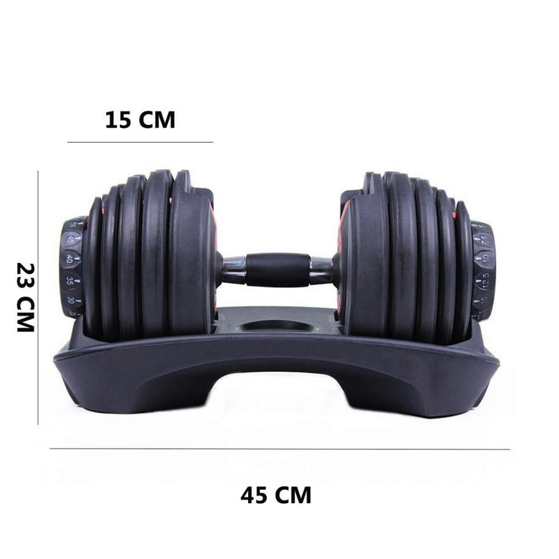 Verstellbare Hantel, mit ergonomischer Mitte, Fitness-Muskulatur, PVC-beschichtetes Eisen, 2,5-24 kg, 5-40 kg, Versand aus Spanien