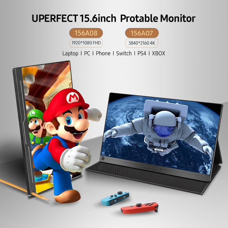 UPERFECT 15.6 4K USB TypeC IPS Pantalla Monitor portátil para Ps4 PS5 Switch Xbox Huawei Xiaomi Phone Gaming Laptop Pantalla LCD