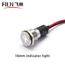 14MM IP67 Airbag Warning Symbol Indicator Light White