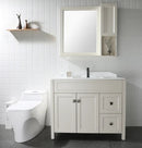 EZANDA Grifo monomando de latón para baño con conjunto de drenaje de fregadero emergente y líneas de suministro de grifo, negro mate