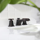 EZANDA Brass 2-Handle Widespread Bathroom Sink Faucet with Metal Pop-up Sink Drain & Supply Lines, Oil Rubbed Bronze