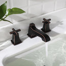 EZANDA Brass 2-Handle Widespread Bathroom Sink Faucet with Metal Pop-up Sink Drain & Supply Lines, Oil Rubbed Bronze
