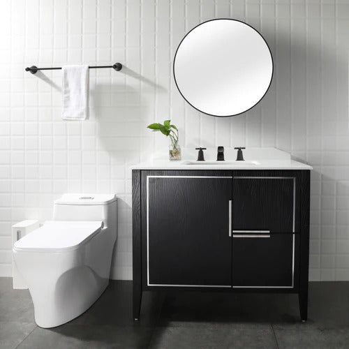 EZANDA - Grifo para lavabo de baño de 2 manijas de latón con desagüe y líneas de suministro de metal, bronce aceitado