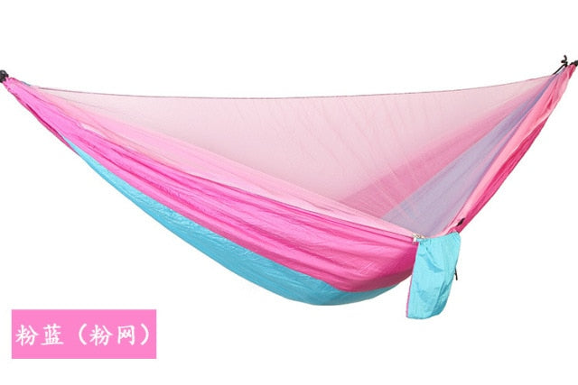 hammock tent Automatic Quick Open Anti-mosquito Hanging Bed Outdoor Single and Double Parachute Hanging Bed with Mosquito Nets
