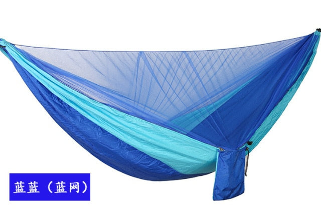 Hamaca tienda automática de apertura rápida cama colgante antimosquitos cama colgante de paracaídas individual y doble para exteriores con mosquiteras