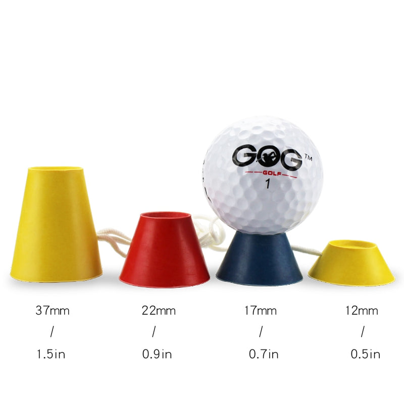 4-in-1-Golf-Tees mit verschiedenen Höhen Golf-Winter-Gummi-T-Stück mit Seil-Golfballhalter Drop Ship