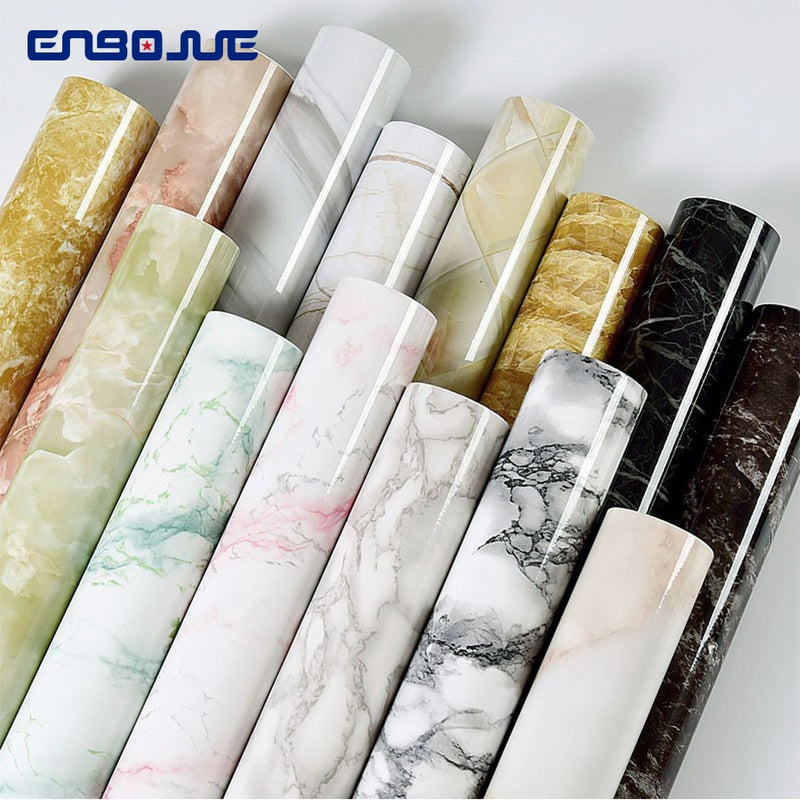 PVC Self Adhesive Wallpaper Marble Stickers Waterproof Heat Resistant Kitchen Countertops Table Furniture Cupboard Wall Paper