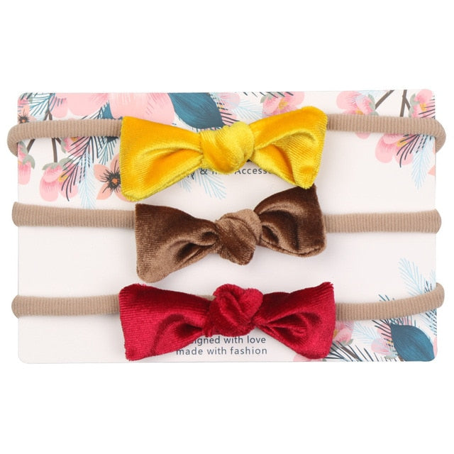 nettes Baby-Stirnband des Bogen-3pcs/lot für Mädchen-Nylonhauptband-Turban-neugeborene Stirnbänder Hairbands für Kind-Baby-Haar-Zusätze