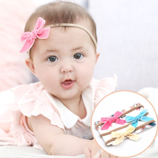 3 unids/lote lindo arco diadema de bebé para niña bandas de cabeza de nailon turbante recién nacido diademas para niños accesorios para el cabello de bebé