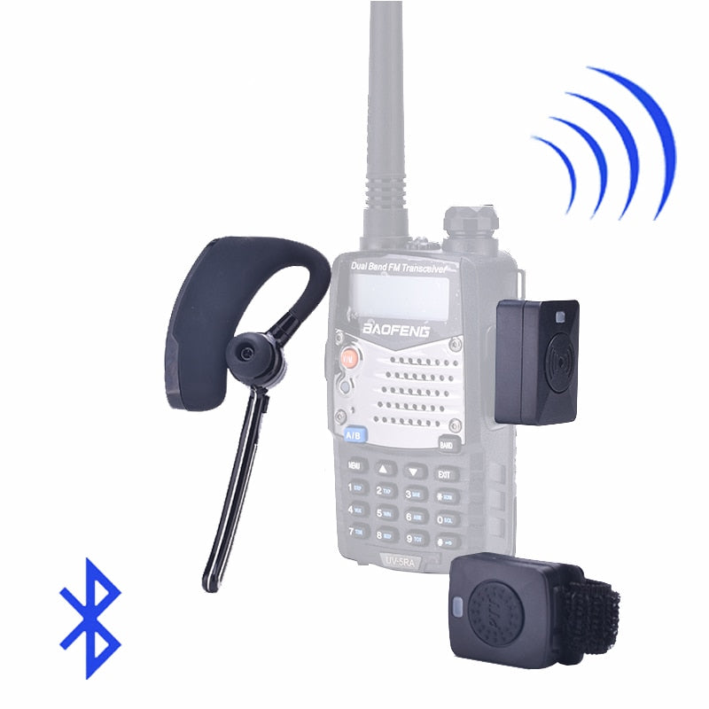 Walkie Talkie Auricular inalámbrico Walkie Talkie Auricular Bluetooth Auricular de radio bidireccional para Baofeng 888S UV-82 UV5R