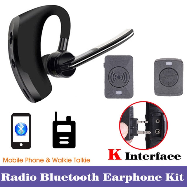 Walkie Talkie Auricular inalámbrico Walkie Talkie Auricular Bluetooth Auricular de radio bidireccional para Baofeng 888S UV-82 UV5R