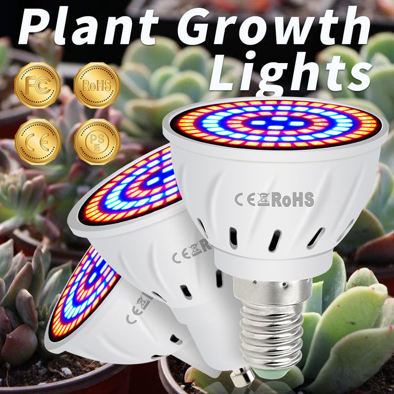 GU10 Phyto Lamps E27 Led Full Spectrum Grow Light MR16 Led Bulbs Seedling 48 60 80leds B22 Plant Growing Lamp For Greenhouse E14