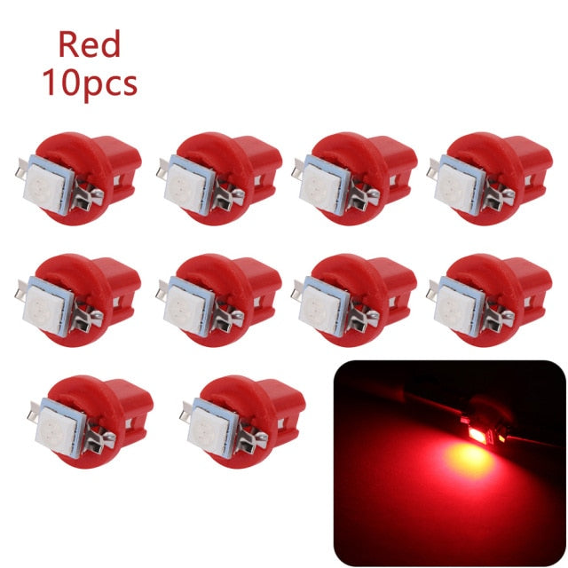 10Pcs LED-Licht-Auto-Messgerät-Geschwindigkeits-Schlag-Birnen-Armaturenbrettinstrument-Licht-Keil-Innenlampe B8.5D 509T B8.5 5050 führte 1 SMD-T5-Lampe