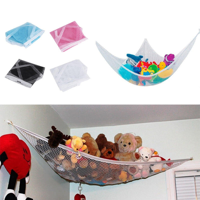 80*60*60cm Cute Children Room Toys Hammock Net Stuffed Animals Toys Hammock Net Organize Storage Holder 4 Colors