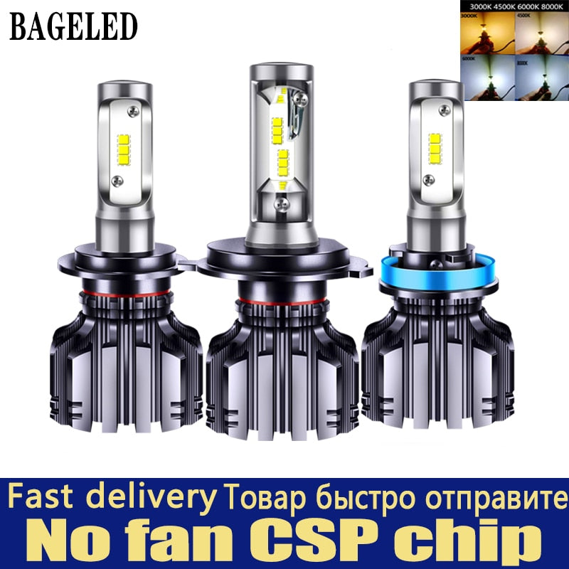 BAGELED CSP Car Headlight H4 H7 LED 3000K 4300K 6500K 8000K H1 H3 H8 H9 H11 9005 9006 HB3 HB4 880 881 LED Bulb Auto Fog  Light