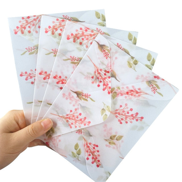 8 unids/lote de sobres creativos de papel de ácido sulfúrico para las cuatro estaciones en suministros escolares de oficina aleatorios, cuatro selecciones