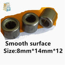 2pcs bearing HF081412 Outer ring octagon/Outer hexagonal /Smooth surface/Outer knurled  One-way needle roller bearing 8*14*12mm
