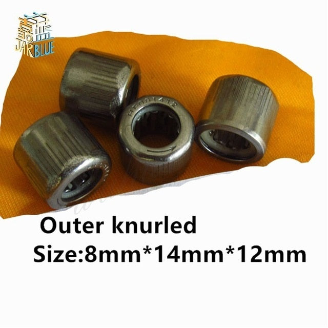 2pcs bearing HF081412 Outer ring octagon/Outer hexagonal /Smooth surface/Outer knurled  One-way needle roller bearing 8*14*12mm