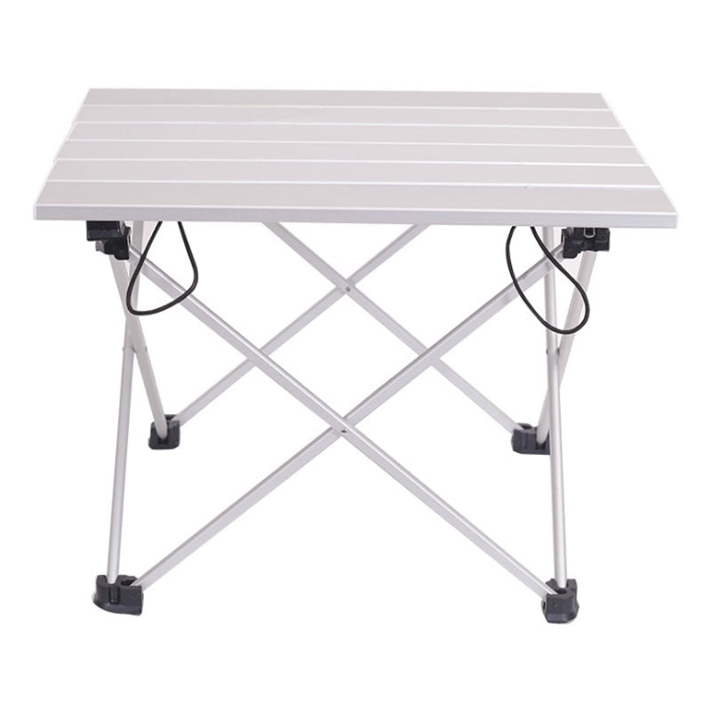 Mesa plegable de aluminio portátil para cena al aire libre, senderismo, Camping, barbacoa, escritorio de viaje, mesa ultraligera de aleación, azul, rosa, gris, pequeña