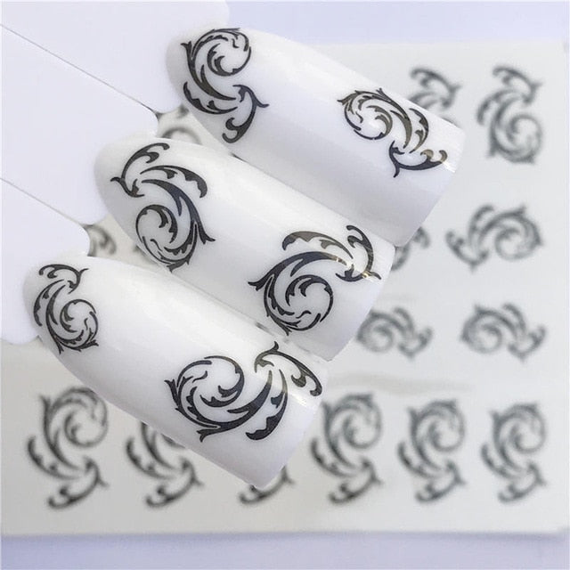 WUF 1pcs Hitoro Flower  Nail Stickers Water Transfer Decals Decoration Dream Cather Slider For Nail DIY Tips