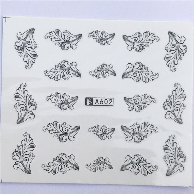 WUF 1pcs Hitoro Flower  Nail Stickers Water Transfer Decals Decoration Dream Cather Slider For Nail DIY Tips
