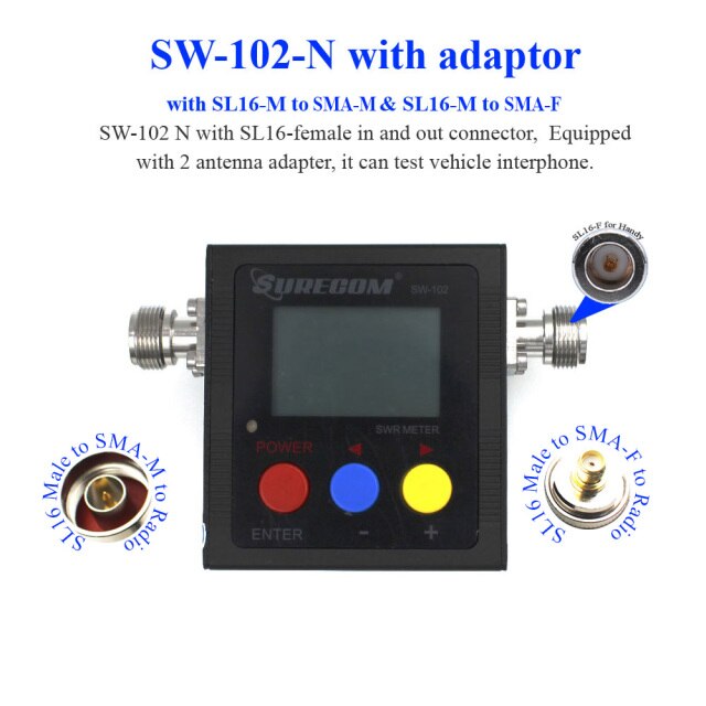 Die neueste Version Surecom SW-102 125-525 MHz VHF/UHF-Antennenleistungs- und SWR-MessgerätDigitales VHF/UHF-SWR- und LEISTUNGS-WATT-MESSER