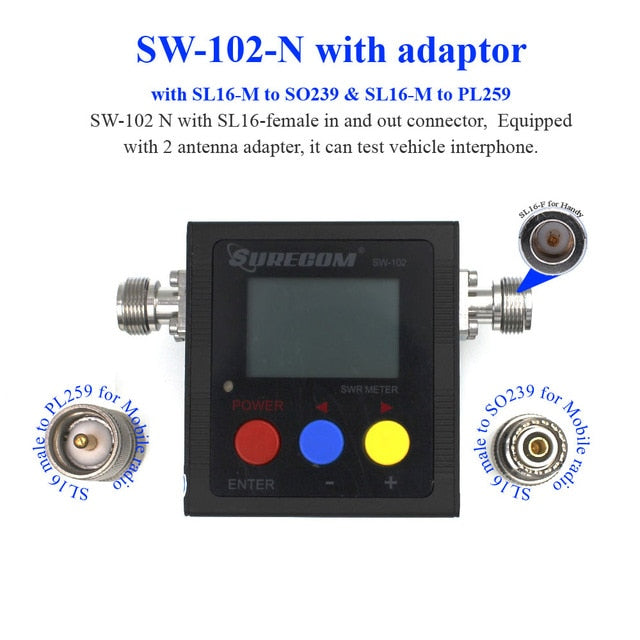 The Latest  version Surecom SW-102 125-525Mhz VHF/UHF Antenna Power & SWR MeterDigital VHF/UHF SWR & POWER WATT METER