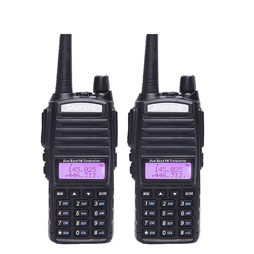 2 unids/lote BaoFeng UV-82 Walkie Talkie 136-174 MHz y 400-520 MHz Radio bidireccional UV82 FM transceptor Ham Radio