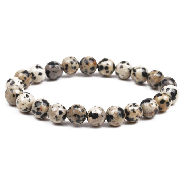 Pulsera con cuentas de 8mm de piedra Natural, Ojo de Tigre de Lava, ónix negro, cuentas curativas mate, brazalete elástico, amuleto de Yoga para mujeres y hombres, joyería