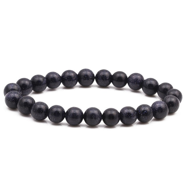 Pulsera con cuentas de 8mm de piedra Natural, Ojo de Tigre de Lava, ónix negro, cuentas curativas mate, brazalete elástico, amuleto de Yoga para mujeres y hombres, joyería