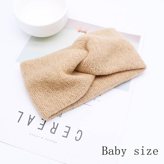 Baby Headband Women Girl Twisted Hair Band Kids Woolen Headwrap Mommy and Me Headbands Toddler Spring Turban Hair Accessories