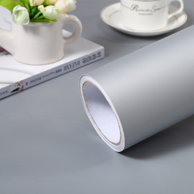 Neue einfarbige selbstklebende Vinyltapete Wohnzimmer Küchenschrank Möbel Aufkleber PVC wasserdichtes Marmor Kontaktpapier