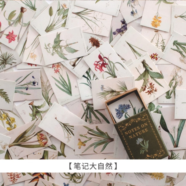 100 Uds. Serie de colección de libros de sellos Vintage papel Kraft Mini tarjeta de felicitación postal carta sobre DIY decoración LOMO tarjetas