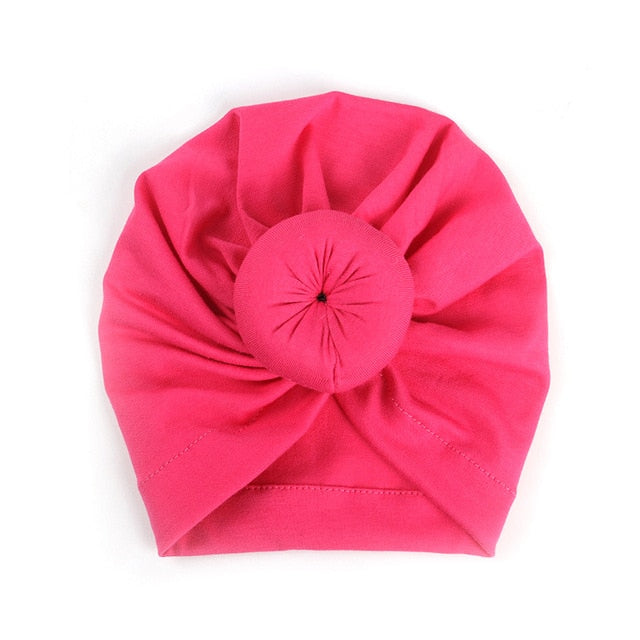 Cute Cotton Blend Baby Turban Hat Newborn Beanie Caps Kids Girls Headwear Infant Toddler Shower Hat Birthday Gift Photo Props