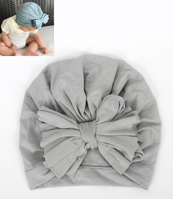 Niedliche Baumwollmischung Baby Turban Mütze Neugeborene Beanie Caps Kinder Mädchen Kopfbedeckung Säuglingskleinkind Duschhut Geburtstagsgeschenk Foto Requisiten