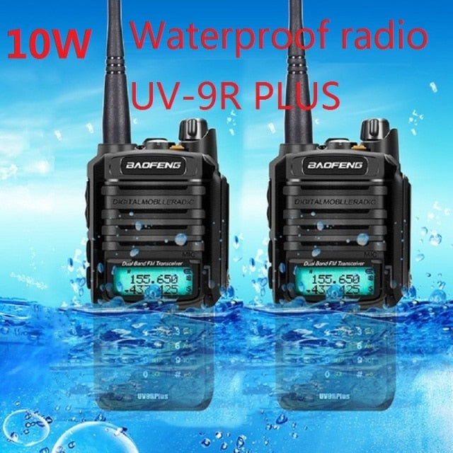 Baofeng UV-9R plus de alta potencia, 2 uds., 10w, walkie talkie impermeable, radio bidireccional, radio ham, radio cb, comunicador рация